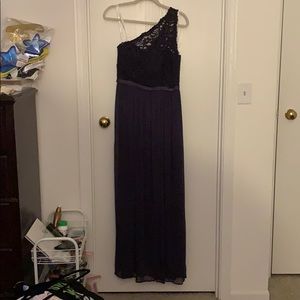 Lapis One-Shoulder Bridesmaids Dress